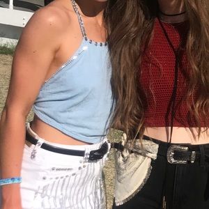 Jean cropped top from brandy Melville